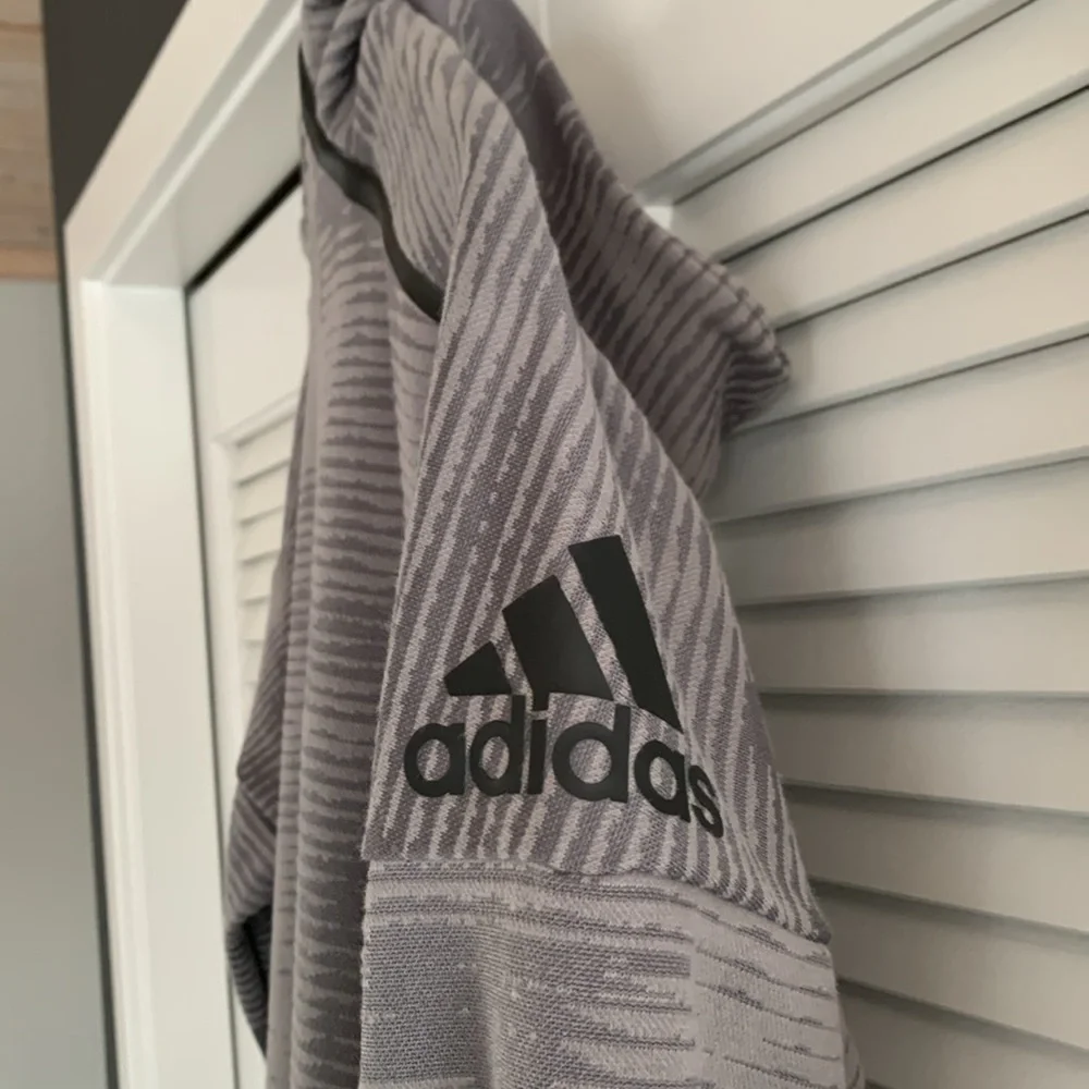 Adidas Z.N.E. Pulse Hoodie Sweatshirt Men’s Gray Heartbeat Texture BS4951 Size S